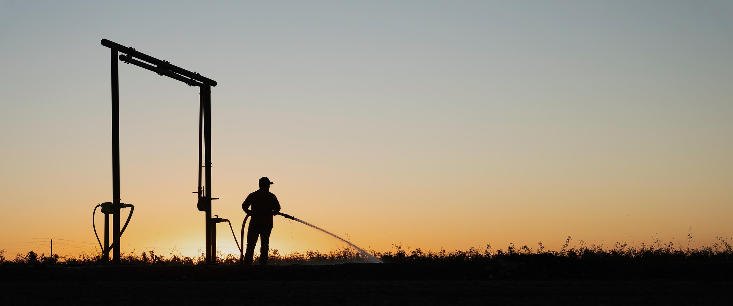 Men Watering in the Garden